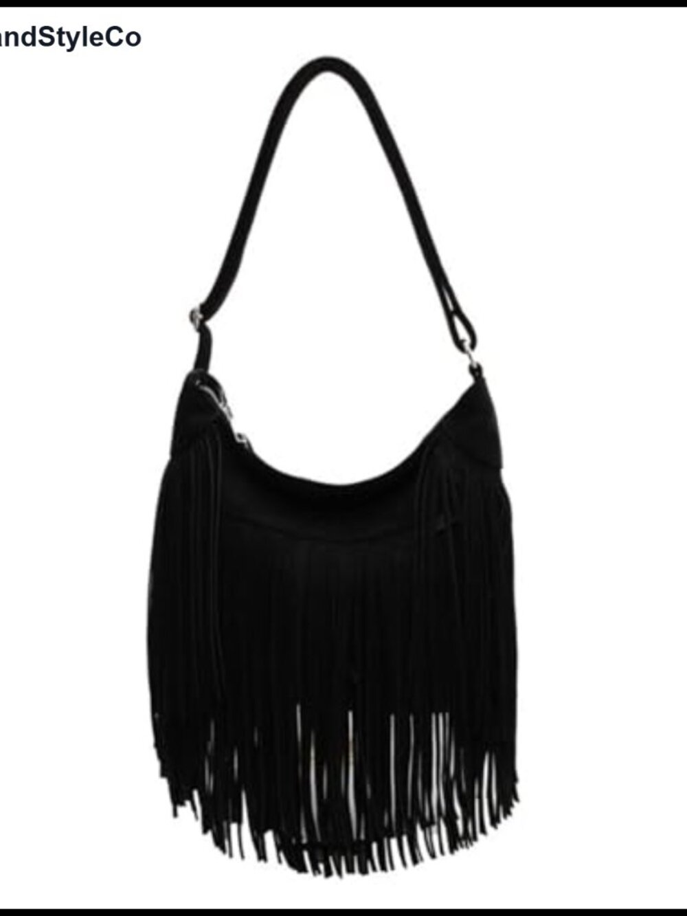 Vintage Suede Fringe Hobo Crossbody Bag with Tassels Western Cowgirl Purse
